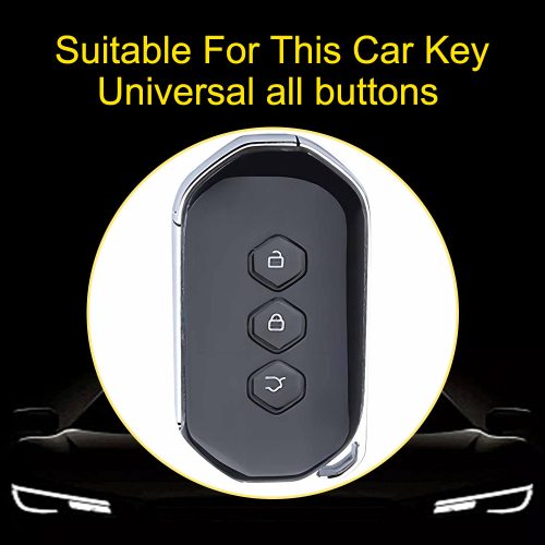 WUD1T1-White Transparent Button-Blue Plating- Car Key Cover For Wuling