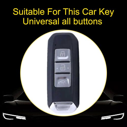 BAB1T1-White Transparent Button-Black Plating- Car Key Cover For BAOJUN