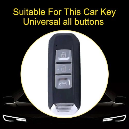 BAB1T1-White Transparent Button-Silver Plating- Car Key Cover For BAOJUN
