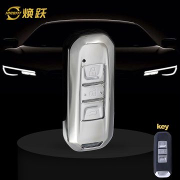 BAB1T1-White Transparent Button-Silver Plating- Car Key Cover For BAOJUN