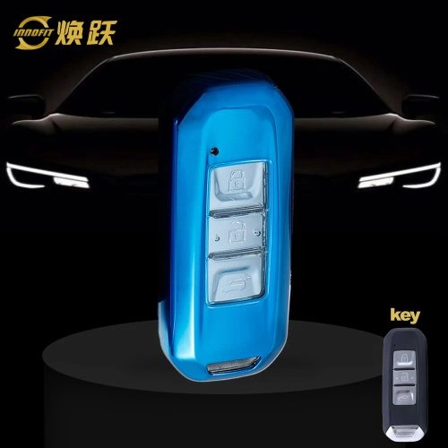 BAB1T1-White Transparent Button-Blue Plating- Car Key Cover For BAOJUN