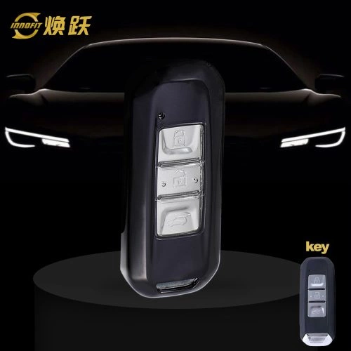 BAB1T1-White Transparent Button-Black Plating- Car Key Cover For BAOJUN