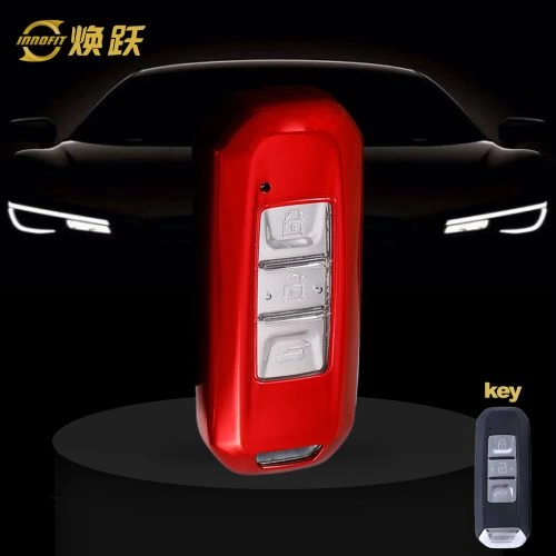 BAB1T1-White Transparent Button-Red Plating- Car Key Cover For BAOJUN