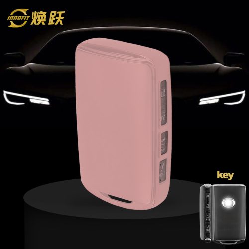 MAA1T1-White Transparent Button-Rose Gold Plating- Car Key Cover For Mazda