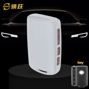 MAA1T1-White Transparent Button-Silver Plating- Car Key Cover For Mazda