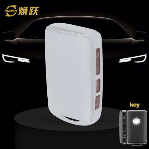 MAA1T1-White Transparent Button-Silver Plating- Car Key Cover For Mazda