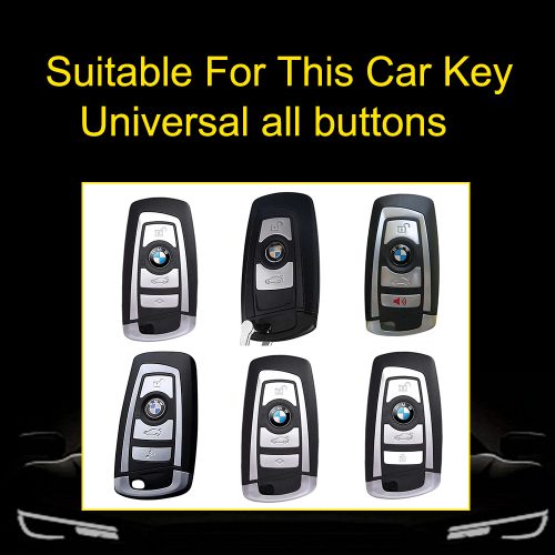 BMC1T1-White Transparent Button-Blue Plating- Car Key Cover For BMW