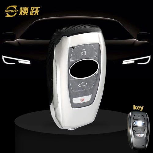 ROA1T1-White Transparent Button-Silver Plating- Car Key Cover For Roewe