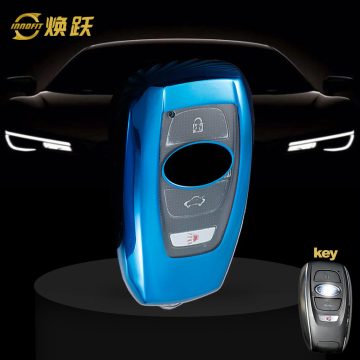 ROA1T1-White Transparent Button-Blue Plating- Car Key Cover For Roewe