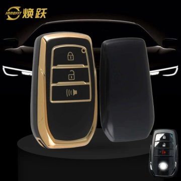 TOC5T1-Black-Gold Plating- Car Key Cover For Toyota