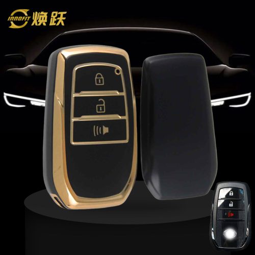 TOC5T1-Black-Gold Plating- Car Key Cover For Toyota