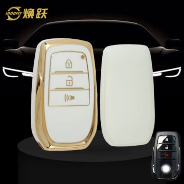 TOC5T1-White-Gold Plating- Car Key Cover For Toyota