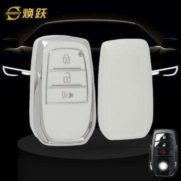 TOC5T1-White-Silver Plating- Car Key Cover For Toyota