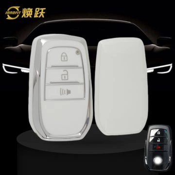 TOC5T1-White-Silver Plating- Car Key Cover For Toyota