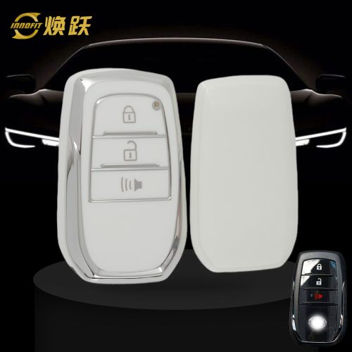 TOC5T1-White-Silver Plating- Car Key Cover For Toyota