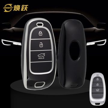 HYE1T1-Black-Silver Plating- Car Key Cover For Hyundai