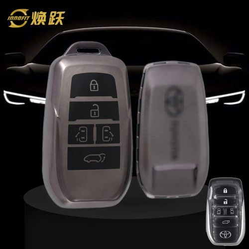 TOC19T1-Black-Metal Gray Plating- Car Key Cover For Toyota