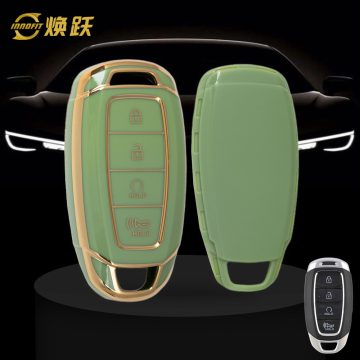 HYS3T1-Green-Gold Plating- Car Key Cover For Hyundai