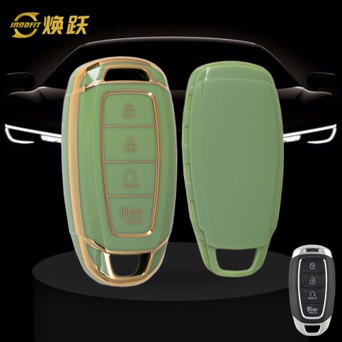 HYS3T1-Green-Gold Plating- Car Key Cover For Hyundai