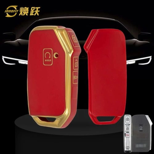 KIK6T1-Red-Gold Plating- Car Key Cover For Kia