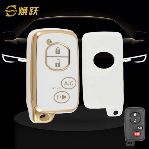 TOG4T1-White-Gold Plating- Car Key Cover For Toyota