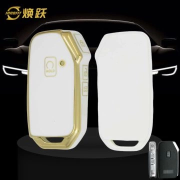 KIK7T1-White-Gold Plating- Car Key Cover For Kia