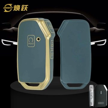 KIK7T1-Granny Grey-Gold Plating- Car Key Cover For Kia