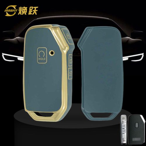 KIK7T1-Granny Grey-Gold Plating- Car Key Cover For Kia