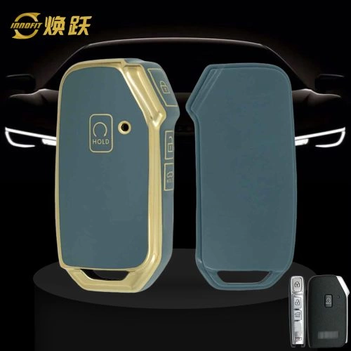 KIK7T1-Granny Grey-Gold Plating- Car Key Cover For Kia