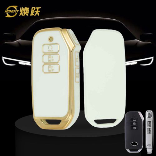KIS2T1-White-Gold Plating- Car Key Cover For Kia