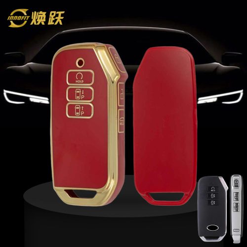 KIS2T1-Red-Gold Plating- Car Key Cover For Kia