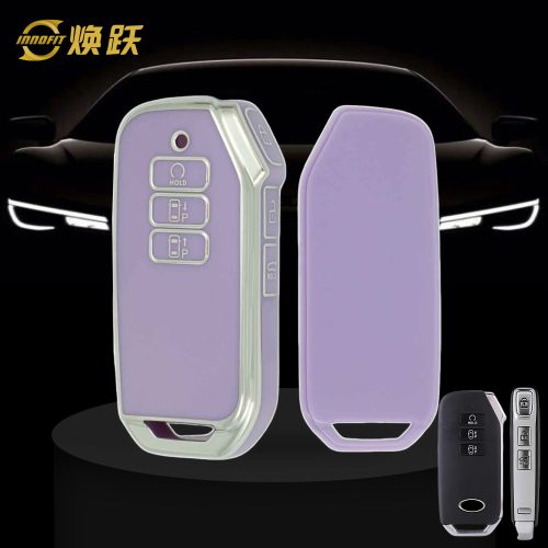 KIS2T1-Purple-Silver Plating- Car Key Cover For Kia