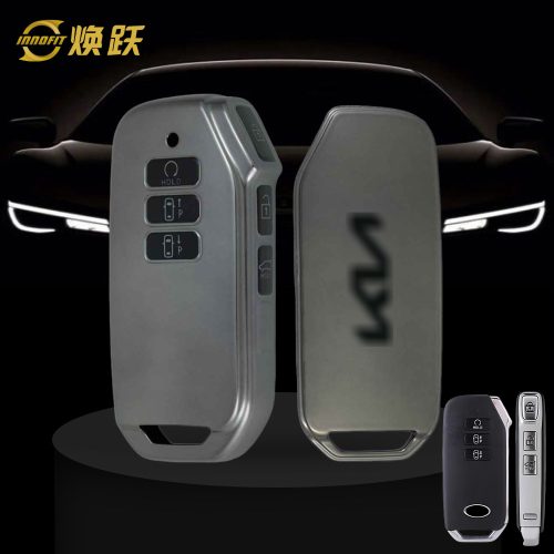 KIS2T1-Black-Metal Gray Plating- Car Key Cover For Kia