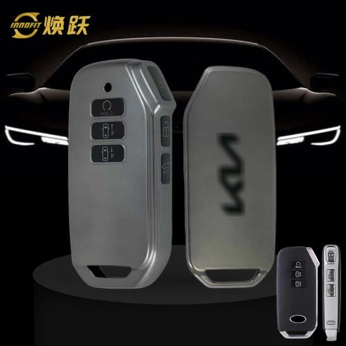 KIS2T1-Black-Metal Gray Plating- Car Key Cover For Kia