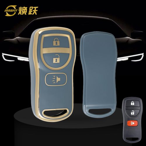 NIJ1T1-Granny Grey-Gold Plating- Car Key Cover For Nissan