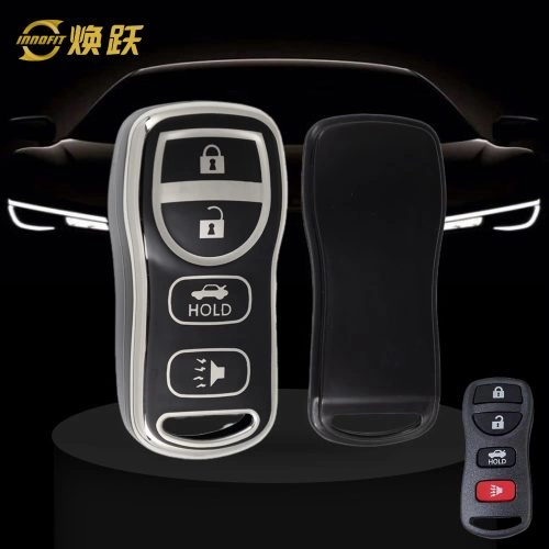 NIJ2T1-Black-Silver Plating- Car Key Cover For Nissan
