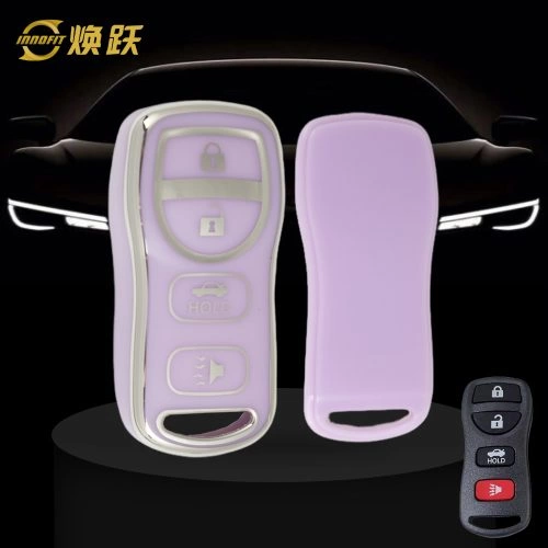 NIJ2T1-Purple-Silver Plating- Car Key Cover For Nissan