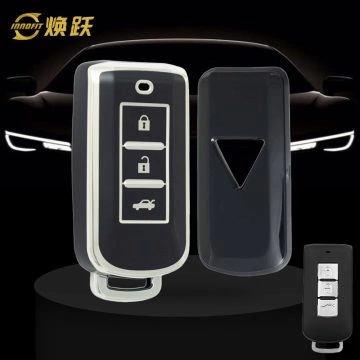 MIA1T1-Black-Silver Plating- Car Key Cover For Mitsubishi