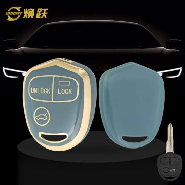 MIH1T1-Granny Grey-Gold Plating- Car Key Cover For Mitsubishi