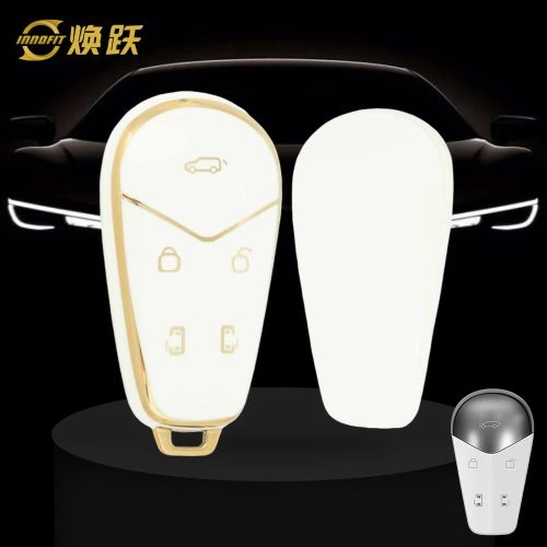 VYB1T1-White-Gold Plating- Car Key Cover For VOYAH