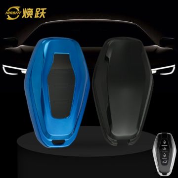 CRE1T1-White Transparent Button-Blue Plating- Car Key Cover For Chery