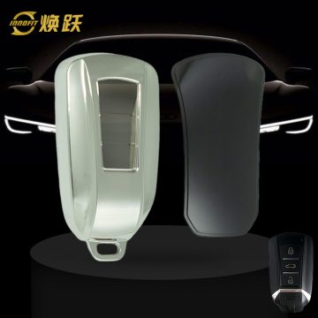 VED1T1-White Transparent Button-Silver Plating- Car Key Cover For Venucia