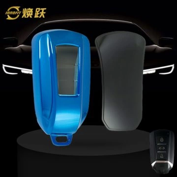 VED1T1-White Transparent Button-Blue Plating- Car Key Cover For Venucia