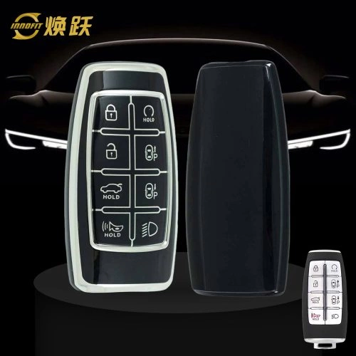 GNA4T1-Black-Silver Plating- Car Key Cover For GENESIS
