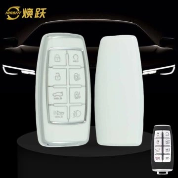GNA4T1-White-Silver Plating- Car Key Cover For GENESIS