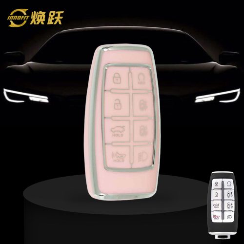 GNA4T1-Pink-Silver Plating- Car Key Cover For GENESIS