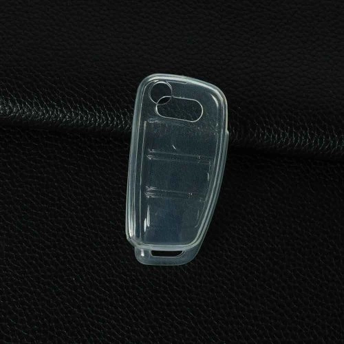 AUD1T1-White Transparent- Car Key Cover For Audi