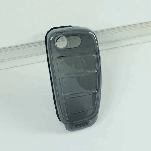 AUD1T1-Black Transparent- Car Key Cover For Audi