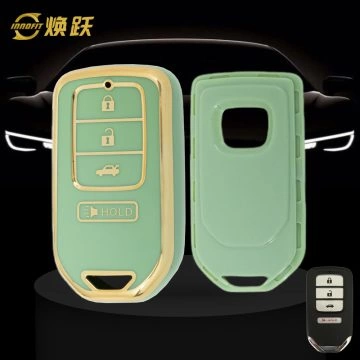 HOA10T1-Green-Gold Plating- Car Key Cover For Honda