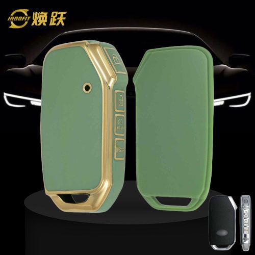 KIK8T1-Green-Gold Plating- Car Key Cover For Kia